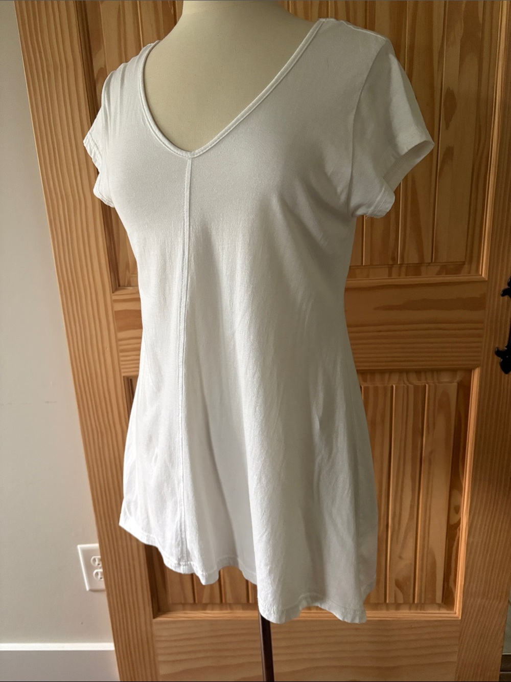 Vintage Metropolitan V-Neck Short Sleeve Tunic Top 100 percent Cotton
